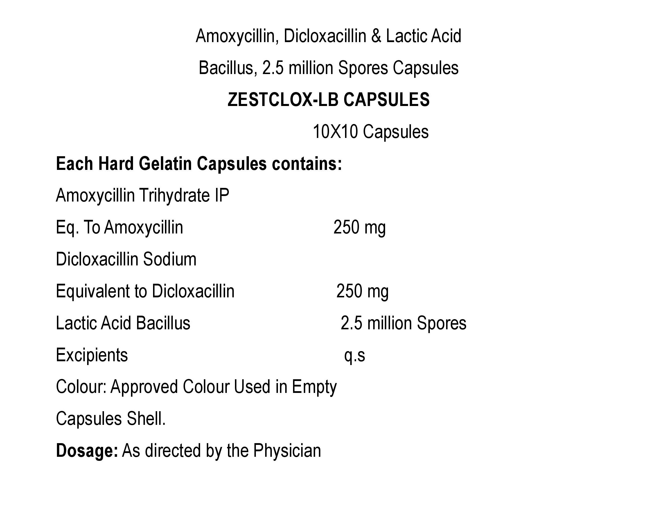ZESTCLOX - LB CAPSULES